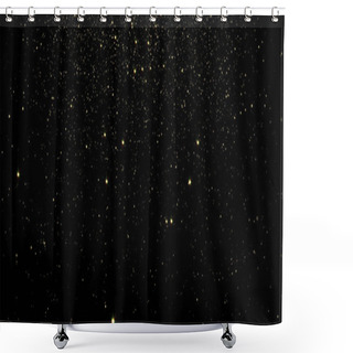 Personality  Abstract Gold Particles And Sparkling Stars Or Shimmering Light Effect Background. Light Flare Shine Or Glare Overlay Effect For Luxury Premium Product Design Or Christmas Holiday Backdrop Shower Curtains