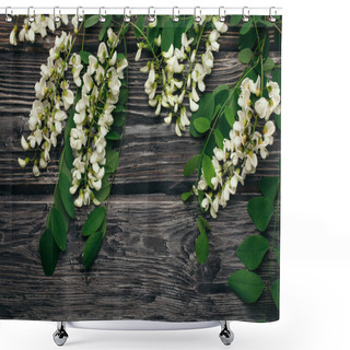 Personality  White Acacia Blossom Flowers Shower Curtains