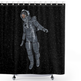 Personality  3D Illustration Of An Astronaut Shower Curtains