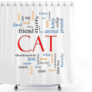 Personality  Cat Word Cloud Concept Shower Curtains