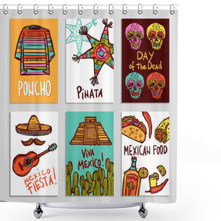 Personality  Mexico Poster Set Shower Curtains