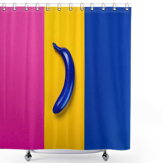 Personality  Blue Colored Banana  Shower Curtains