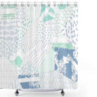 Personality  Pattern. Abstract Background With Brush Strokes. Monochrome Hand-drawn Texture. Modern Graphic Design. Hand-drawn Striped. Shower Curtains