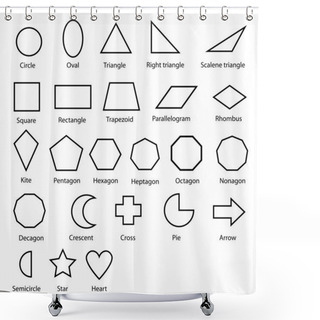 Personality  Geometric Shapes Vector Shower Curtains