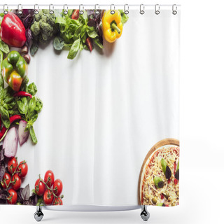 Personality  Italian Pizza And Fresh Vegetables Shower Curtains