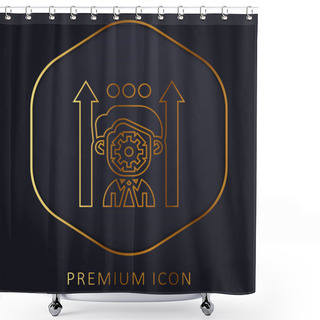Personality  Boosting Potential Golden Line Premium Logo Or Icon Shower Curtains