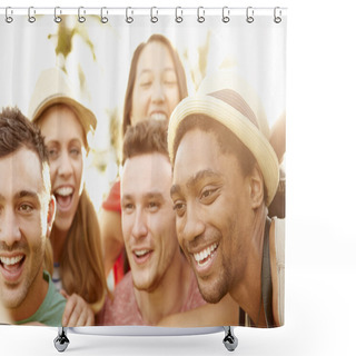Personality  Friends Having Fun In Park Shower Curtains