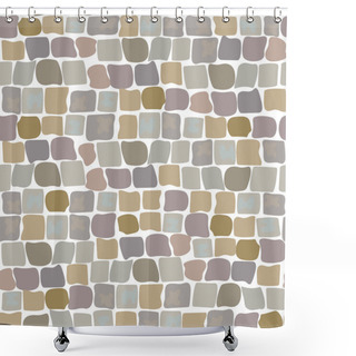 Personality  Paving Stones Road Texture Seamless Pattern. Wall Of Stone, Cobbled Street Shower Curtains
