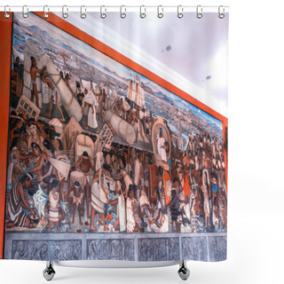 Personality  Close-up Of A Fresco, Diego Rivera Fresco, National Palace, Mexico. Shower Curtains