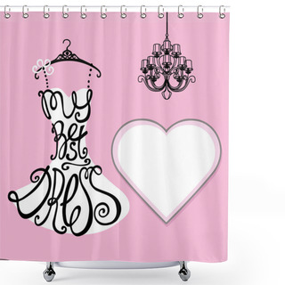Personality  Typography Dress Design Shower Curtains
