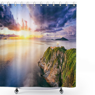 Personality  Hong Kong Lighthouse During Sunrise Shower Curtains