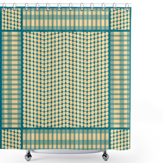 Personality  Squared Keffiyeh Vector Pattern With Fantasy Geometric Motif.  Shower Curtains