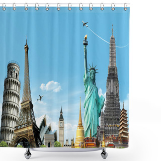 Personality  Travel The World Concept Shower Curtains