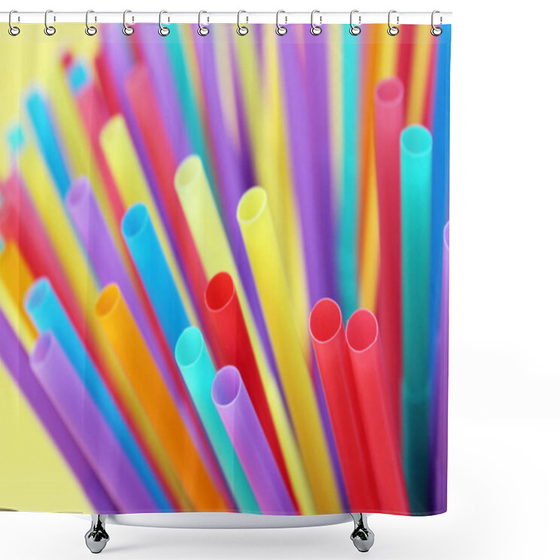 Personality  Straw Straws Plastic Drinking Background Colourful  Full Screen Single Use Stock, Photo, Photograph, Image, Picture, Shower Curtains