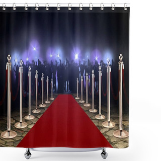 Personality  Red Carpet Between Rope Barriers And Crowd Shower Curtains