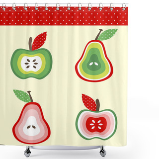 Personality  Pears And Apples Shower Curtains
