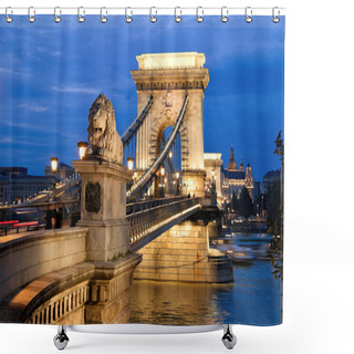 Personality  Hungary, Budapest, Chain Skidding. Cityscape Shower Curtains
