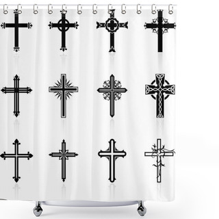 Personality  Religious Cross Design Collection Shower Curtains