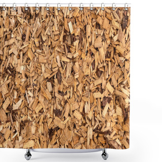 Personality  Bark Mulch, Brown Wood Chips. Background, Texture Shower Curtains