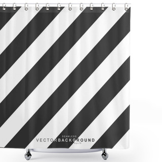 Personality  Simple Seamless Striped Pattern, Straight Diagonal Lines, Black And White Texture, Vector Background Shower Curtains
