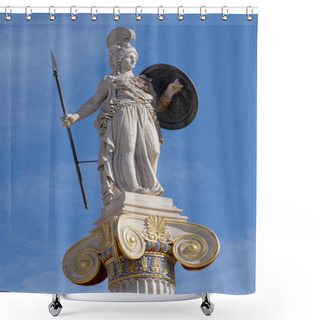 Personality  Greece, Athena The Goddess Of Knowledge And Wisdom Statue  Shower Curtains