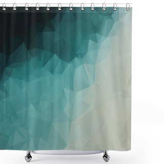 Personality  Abstract Geometric Background With Triangles. Vector Polygonal Texture Background. Abstract Business Background. Vector Illustration. Black, Teal, Beige. Shower Curtains