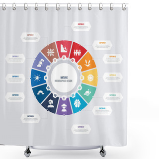 Personality  Round 12 Options Nature Infographic Template Design. Big Snowfla Shower Curtains