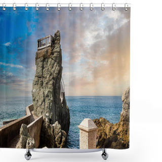 Personality  Famous Mazatlan Sea Promenade, El Malecon, With Ocean Lookouts And Scenic Landscapes Shower Curtains