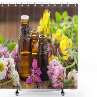 Personality  Essential Oils And Medical Flowers Herbs Shower Curtains
