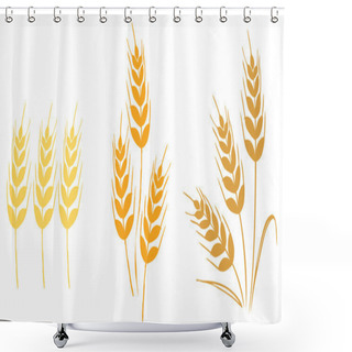 Personality  Wheat And Barley Icons Shower Curtains