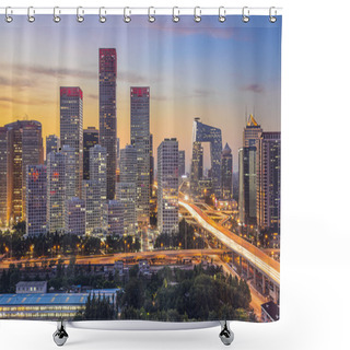 Personality  Beijing Financial District Shower Curtains
