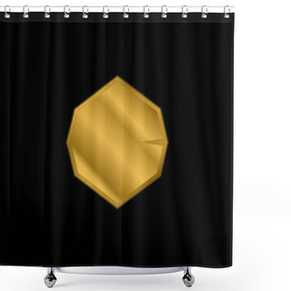 Personality  Black Octagon Shape Gold Plated Metalic Icon Or Logo Vector Shower Curtains