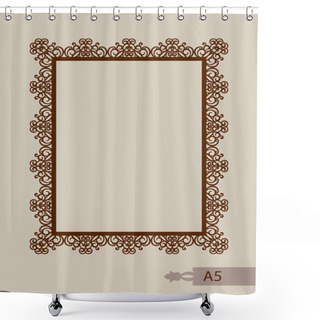 Personality  Abstract Square Frame With Swirls Shower Curtains