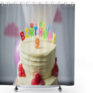 Personality  Birthday Cake With Number Nine Shower Curtains