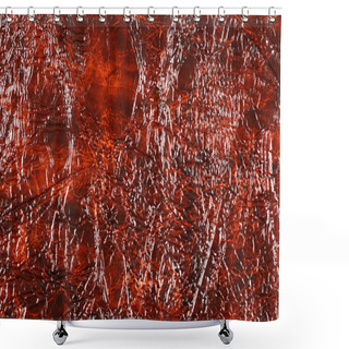 Personality  Brown Synthetic Leather With Embossed Shower Curtains