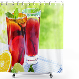 Personality  Fruit Punch In Glasses Shower Curtains