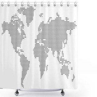 Personality  Dotted World Map Shower Curtains
