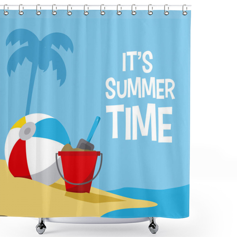 Personality  Its Summer Time Vector Illustration Graphic Design Shower Curtains