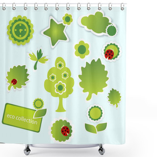 Personality  Eco Collection. Vector Illustration. Shower Curtains