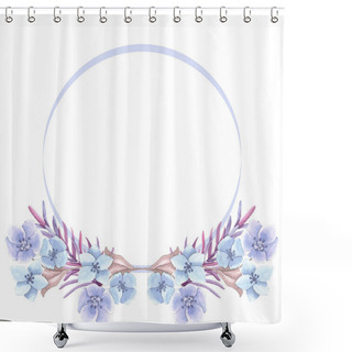 Personality  Blue Flowers Watercolor Shower Curtains