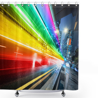 Personality  Fast Moving Bus At Night Shower Curtains