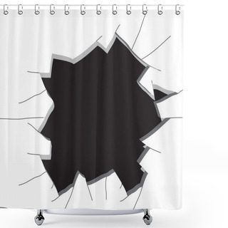 Personality  Hole In A Wall. Vector Illustration Shower Curtains
