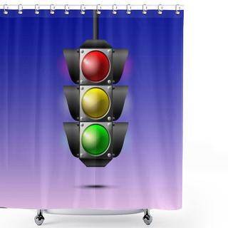 Personality  Traffic Lights,  Vector Illustration  Shower Curtains