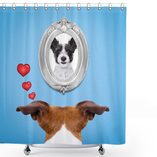 Personality  Dog In Love Shower Curtains
