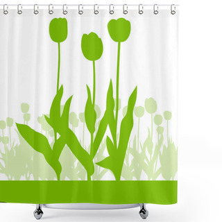 Personality  Tulips Spring Seasonal Flower Garden Ecology Concept Detailed Il Shower Curtains
