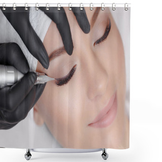 Personality  Cosmetologist Making Permanent Makeup Shower Curtains