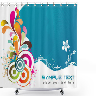 Personality  Colorful Artwork With Wave Pattern Shower Curtains