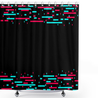 Personality  Abstract Glitch TikTok Background. Vector Illustration. Abstract Background. Light. Futuristic Blue Red Gradient Vector Black Background Contrast Color Border Digital Dynamic Elegant. TikTok, Tik Tok Shower Curtains