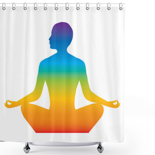 Personality  A Figure Sits In Deep Meditation. Shower Curtains