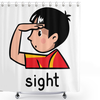 Personality  Sight Sense Icon Shower Curtains